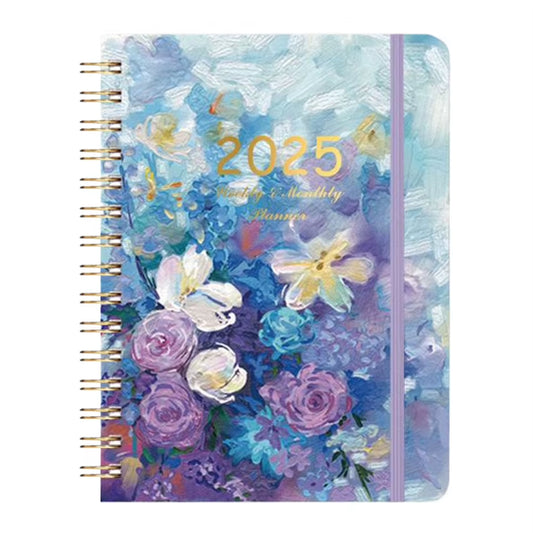 2025 A5 Notebook Spiral Bound Weekly Planner Notebook with Monthly Tabs Monthly Planner for Office School