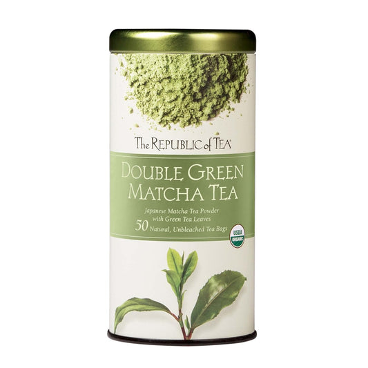 Organic Double Green Matcha, Gourmet Blend of Organic Green Tea and Matcha Powder, 50 Count