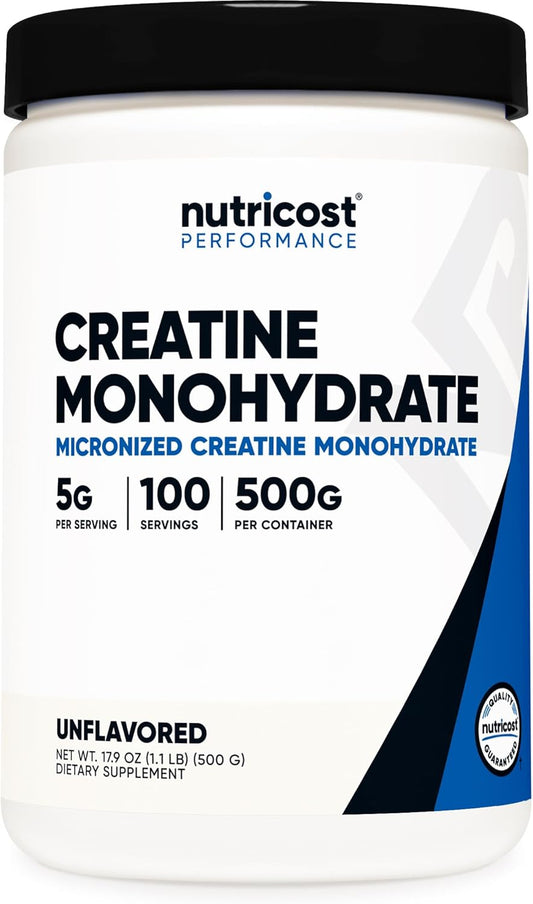 Creatine Monohydrate Micronized Powder 500G, 5000Mg per Serv (5G) - Micronized Creatine Monohydrate, 100 Servings, 17.9 Oz