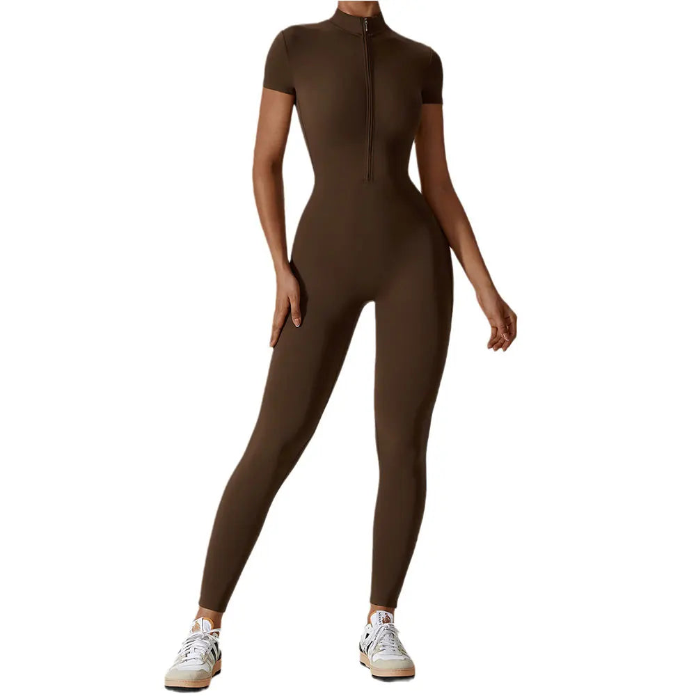 Women'S Tracksuit Yoga Set Yoga Jumpsuits One Piece Workout Short Sleeve Rompers Sportswear Gym Set Workout Clothes for Women